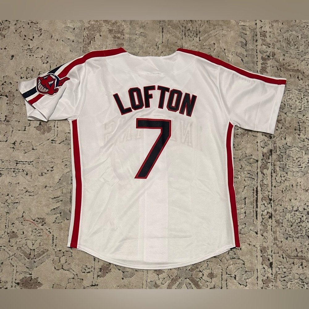 Majestic Authentic Cleveland Indians Kenny Lofton Throwback Jersey Men’s Sz: M - Picture 7 of 8